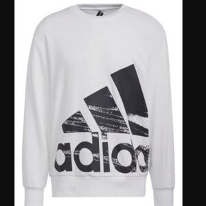 Adidas Men’s French Terry Sweatshirt in white with a black logo size XS NWOT